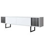 Hanah Home Soporte TV Blanco y Negro 180cm Melamina y Metal 180x30x48cm